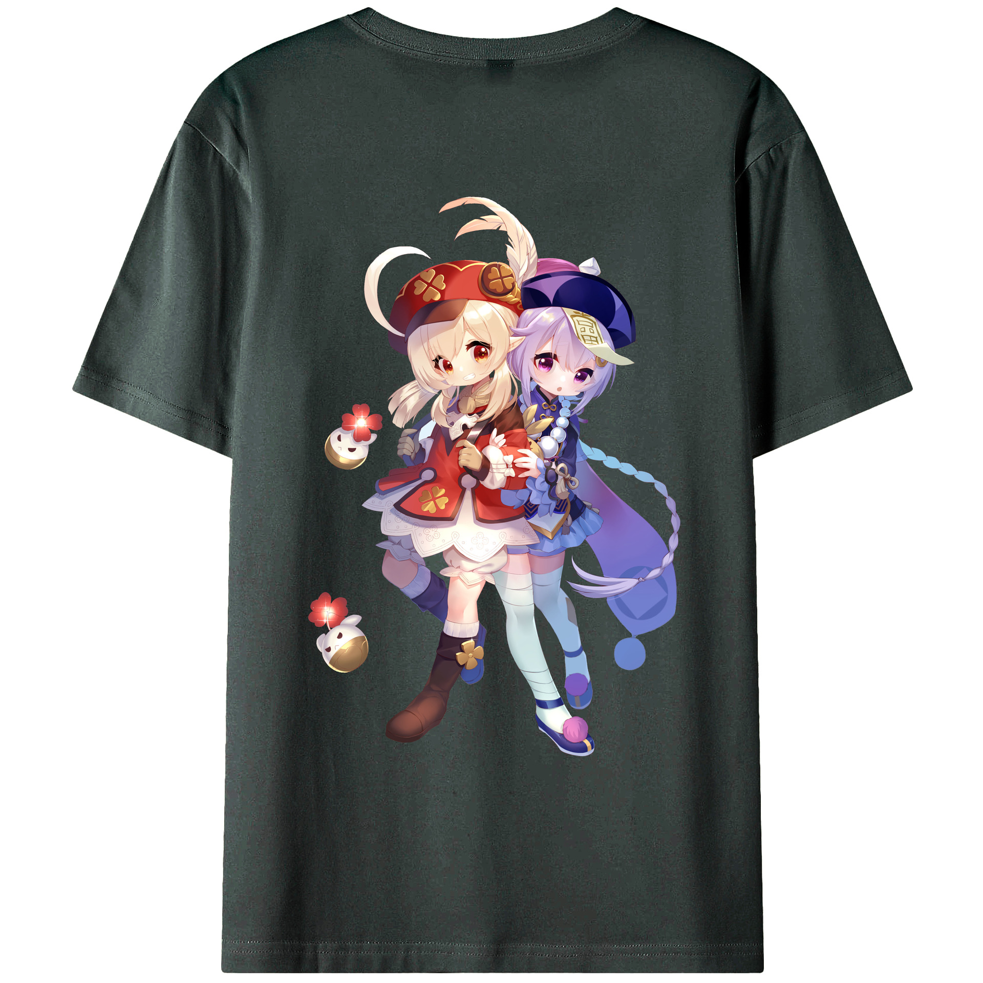 げんし神 七七 なな  genshin Nana 綿100％ メンズ半袖Tシャツ（バックプリント） 通気性